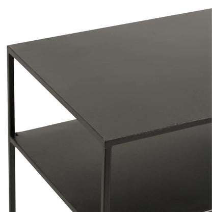 Consoletafel Rechthoekig 2 Planken Metaal Zwart