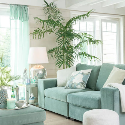 Bamboe palm in pot plastic groen/zwart groot