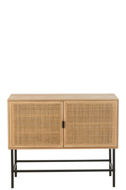 Kast Vierkant MDF/Metaal Natuurlijk/Zwart Klein