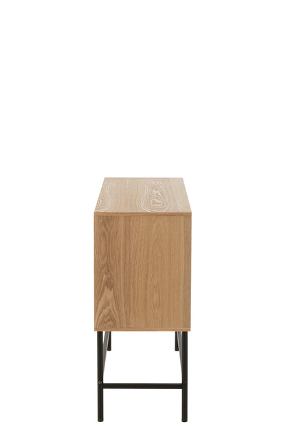 Kast Vierkant MDF/Metaal Natuurlijk/Zwart Klein