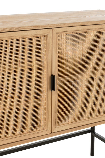 Kast Vierkant MDF/Metaal Natuurlijk/Zwart Klein