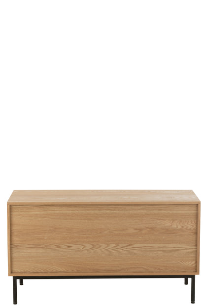 Kast Vierkant MDF/Metaal Natuurlijk/Zwart Groot