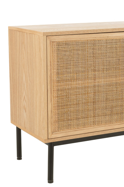 Kast Vierkant MDF/Metaal Natuurlijk/Zwart Groot