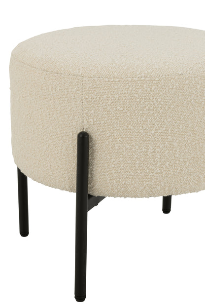 Kruk Boucle Triplex/Polyester Wit/Zwart