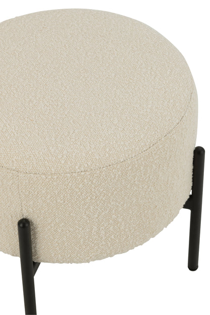 Kruk Boucle Triplex/Polyester Wit/Zwart