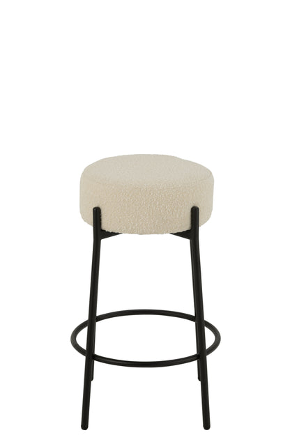 Barkruk Boucle Triplex/Polyester Wit/Zwart