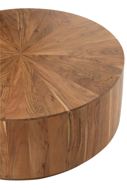 Salontafel rond acaciahout/MDF natuurlijk