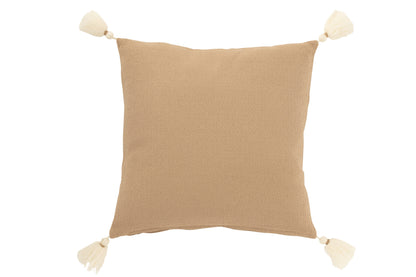 Kussen Zeester+Kwastjes Katoen Beige/Crème