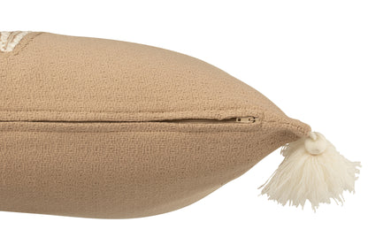 Kussen Zeester+Kwastjes Katoen Beige/Crème