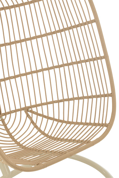 Hangstoel Egga Staal/Touw Beige