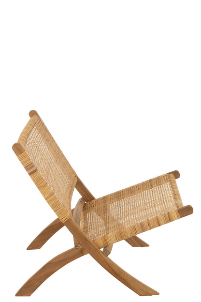 Vouwstoel Rotan/Teak Natuurlijk