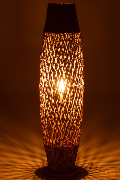 Vloerlamp Gevlochten Metaal Donker Natuurlijk