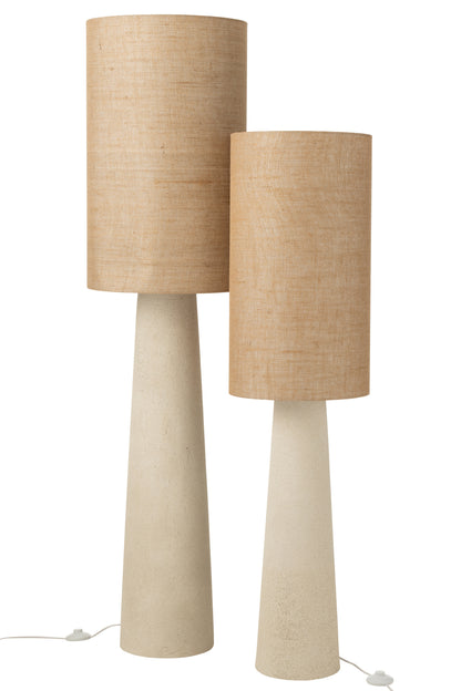 Vloerlamp Ava van glasvezel/Jute Naturel Groot