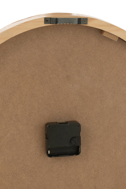 Wandklok Hout/Mdf Wit/Naturel Klein