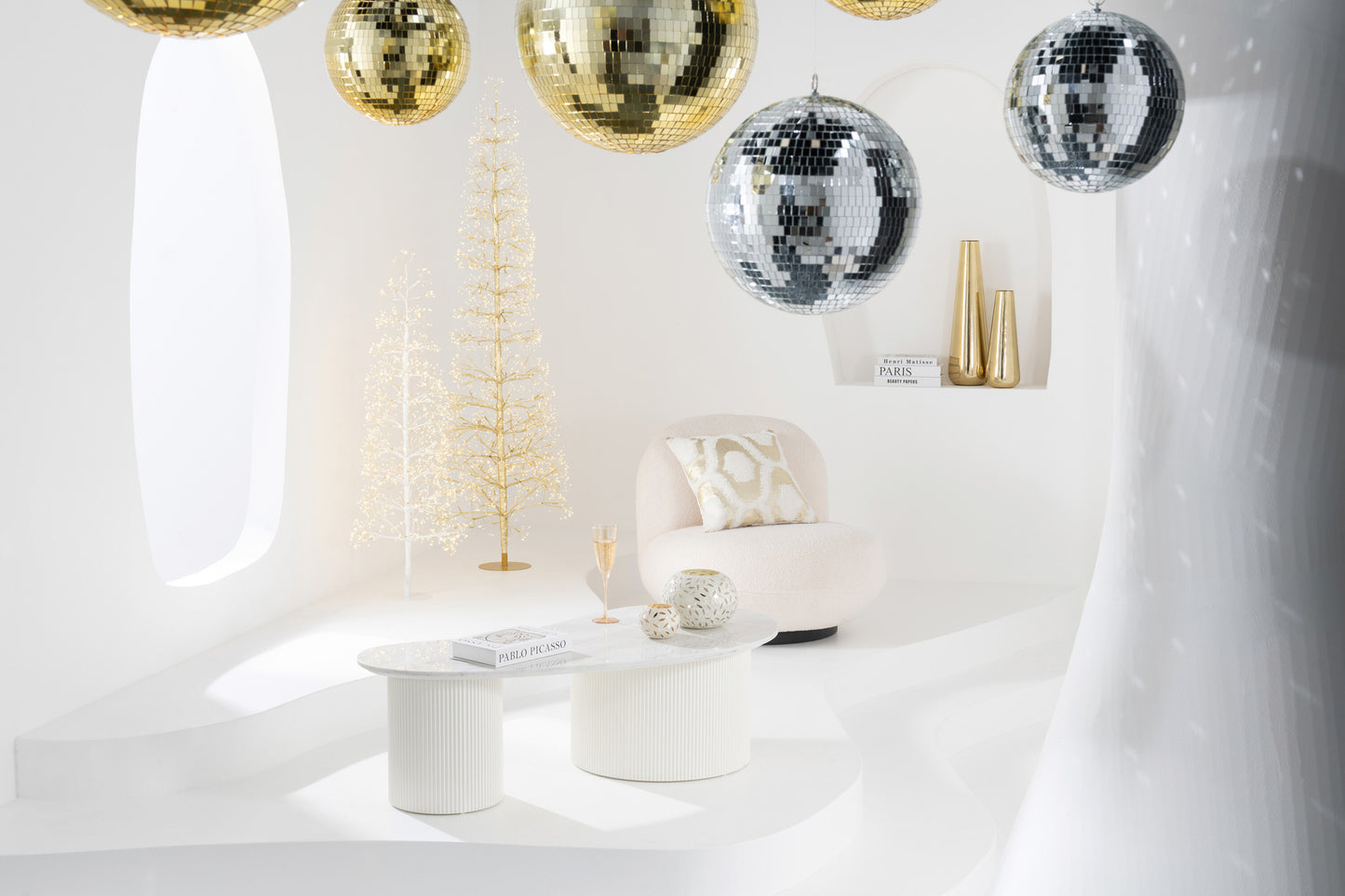 Boom Led Warm Wit Licht Ijzer Wit 180 cm H