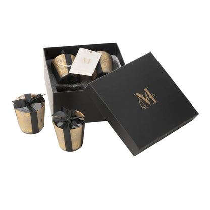 Doos met 4 geurende kaarsen M-Chic Glas Goud/Zwart-20H