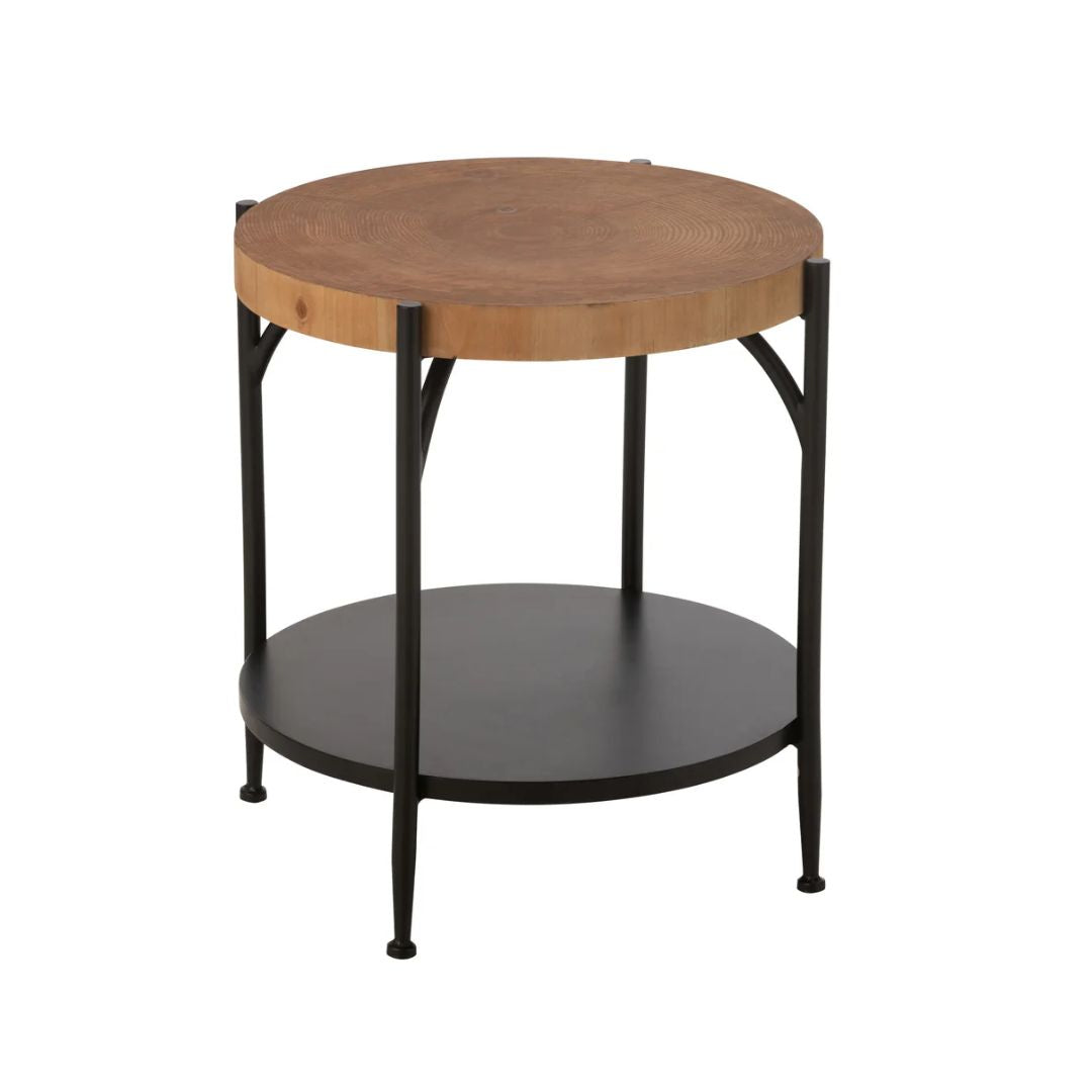 Bijzettafel Bio Mdf/IJzer Zwart/Natuurlijk