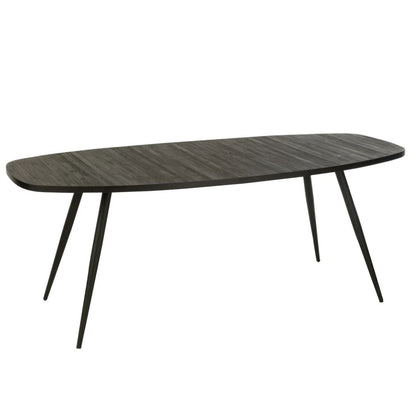 Eettafel Ovaal Gerecycled Teak Zwart
