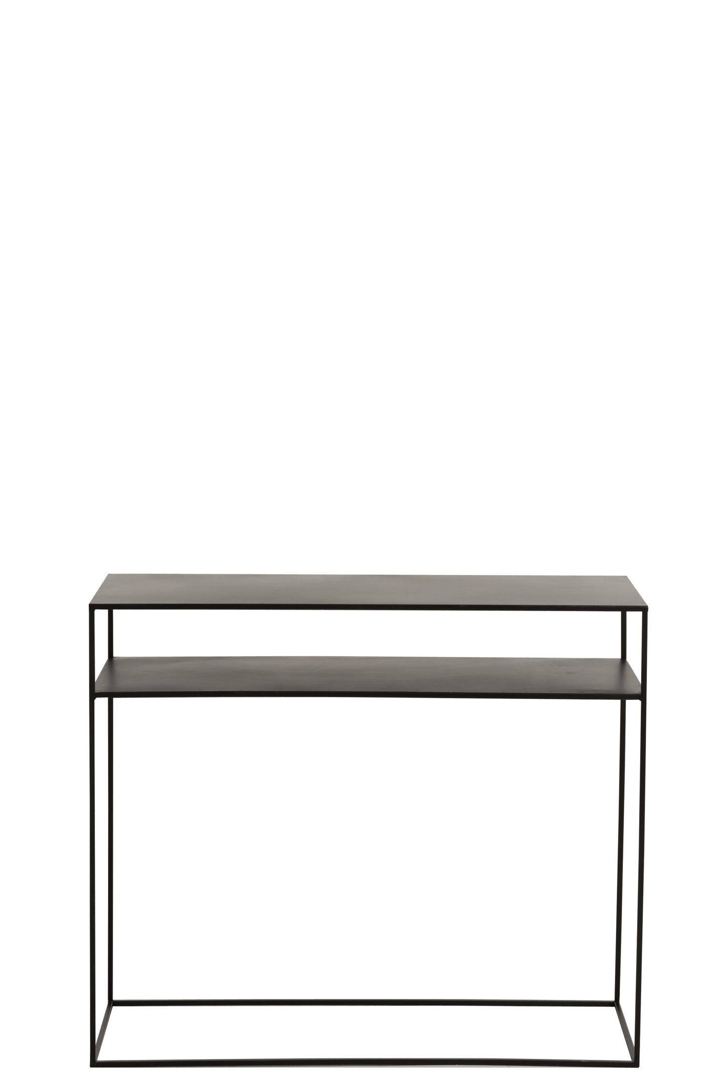 Consoletafel Rechthoekig 2 Planken Metaal Zwart