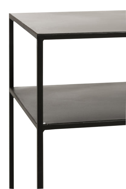 Consoletafel Rechthoekig 2 Planken Metaal Zwart