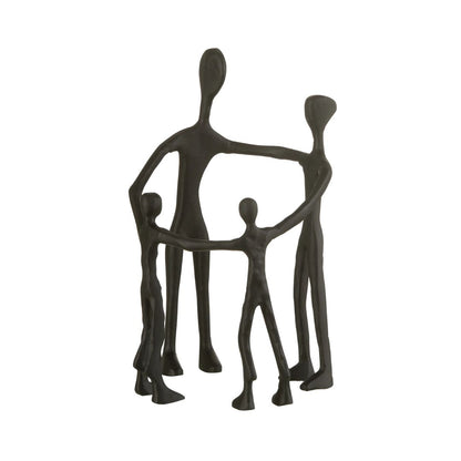 Figuur Familie Cirkel Aluminium Zwart