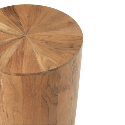 Bijzettafel rond acaciahout/MDF natuurlijk