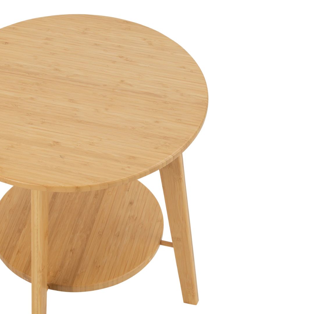 Bijzettafel rond bamboe natuurlijk klein