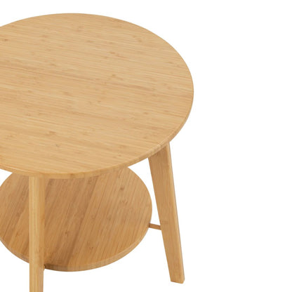 Bijzettafel rond bamboe natuurlijk klein