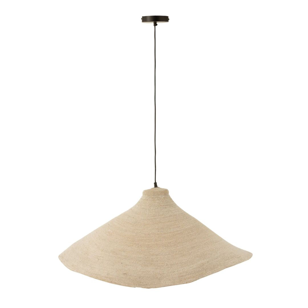 Hanglamp kegel zeegras wit
