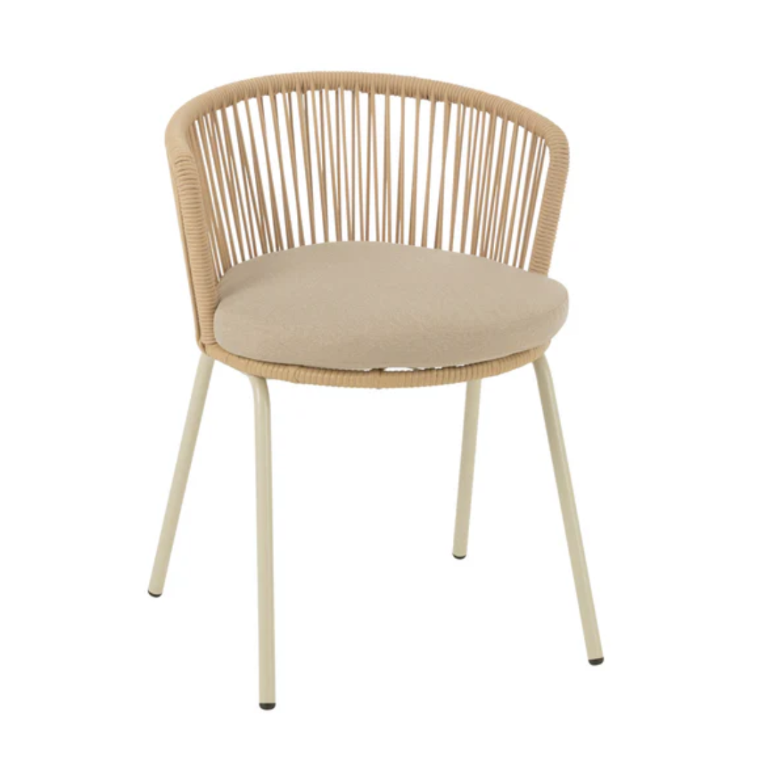 Stoel Toa Staal/Touw Beige