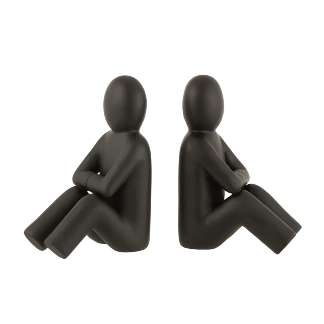 Set 2 Boekensteun P'tit Maurice Poly Zwart