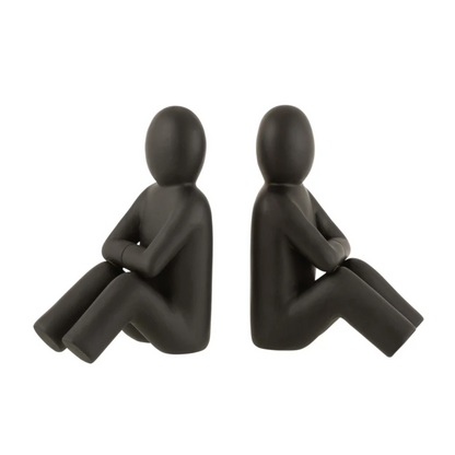 Set 2 Boekensteun P'tit Maurice Poly Zwart