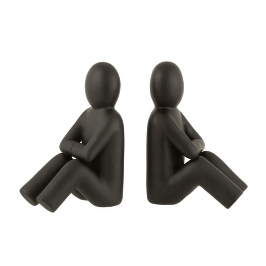 Set 2 Boekensteun P'tit Maurice Poly Zwart