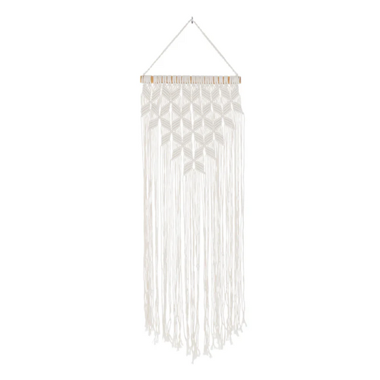 Wanddecoratie Macramé Lang Katoen Wit
