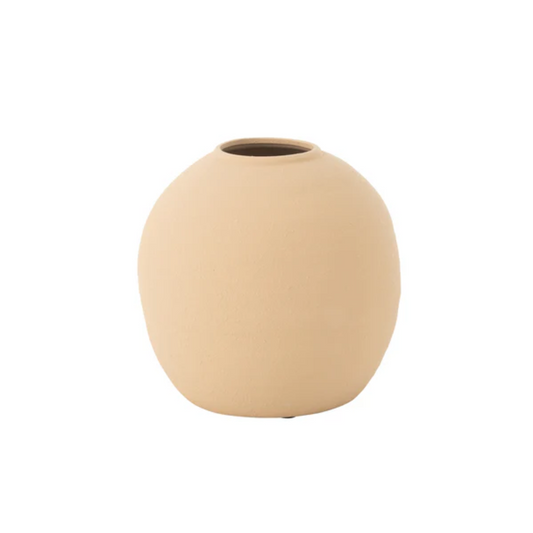 Vaas Cassia Rond Klei Beige Klein