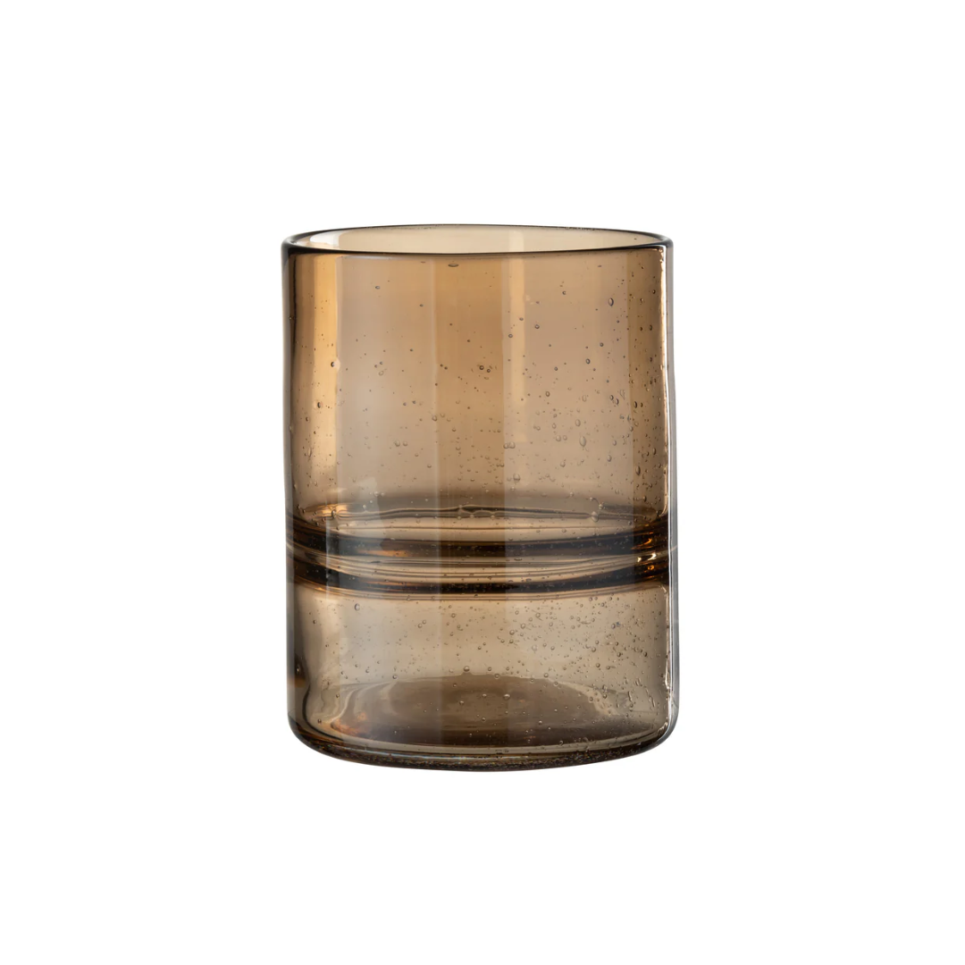 Vaas Cilinder Ridge Glas Amber
