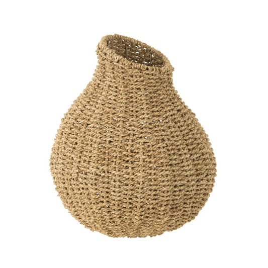 Vaas met schuine rand van zeegras natuurlijk
