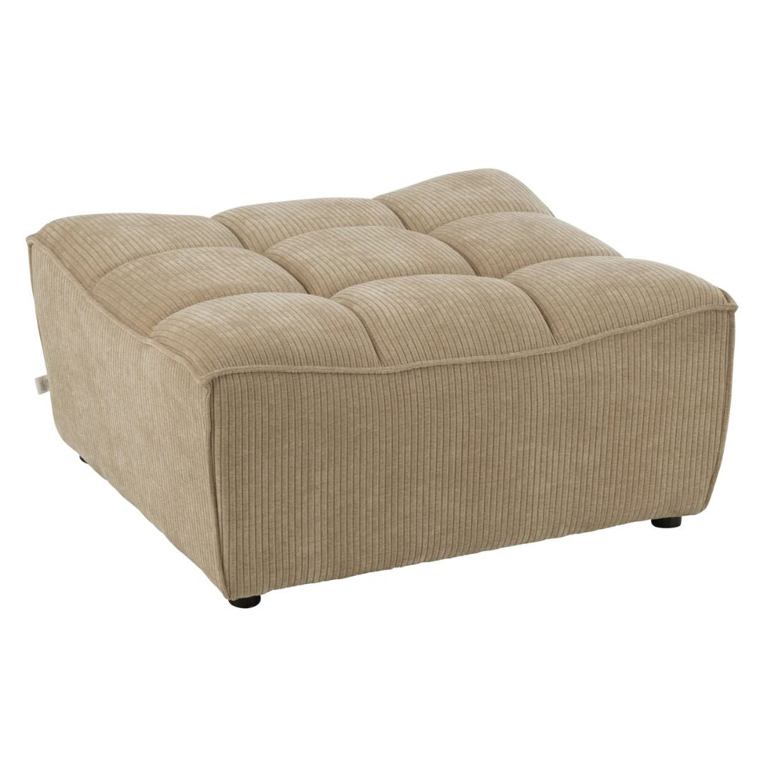 Ottomaanse zetel populierenhout/schuim donker beige