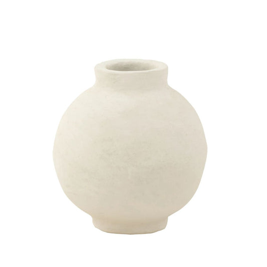 Pot Gladde Bol Papier-maché Wit