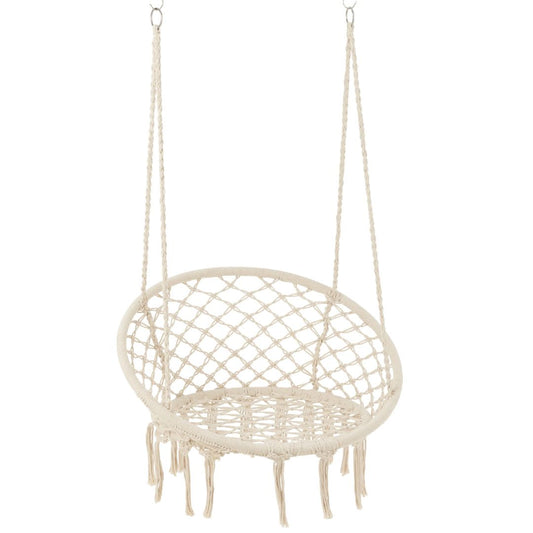 Schommelstoel Macramé+Kwasten Polyester Beige