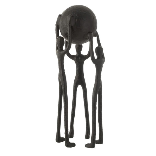 Figuur Persoon Cirkel Bal Aluminium Zwart