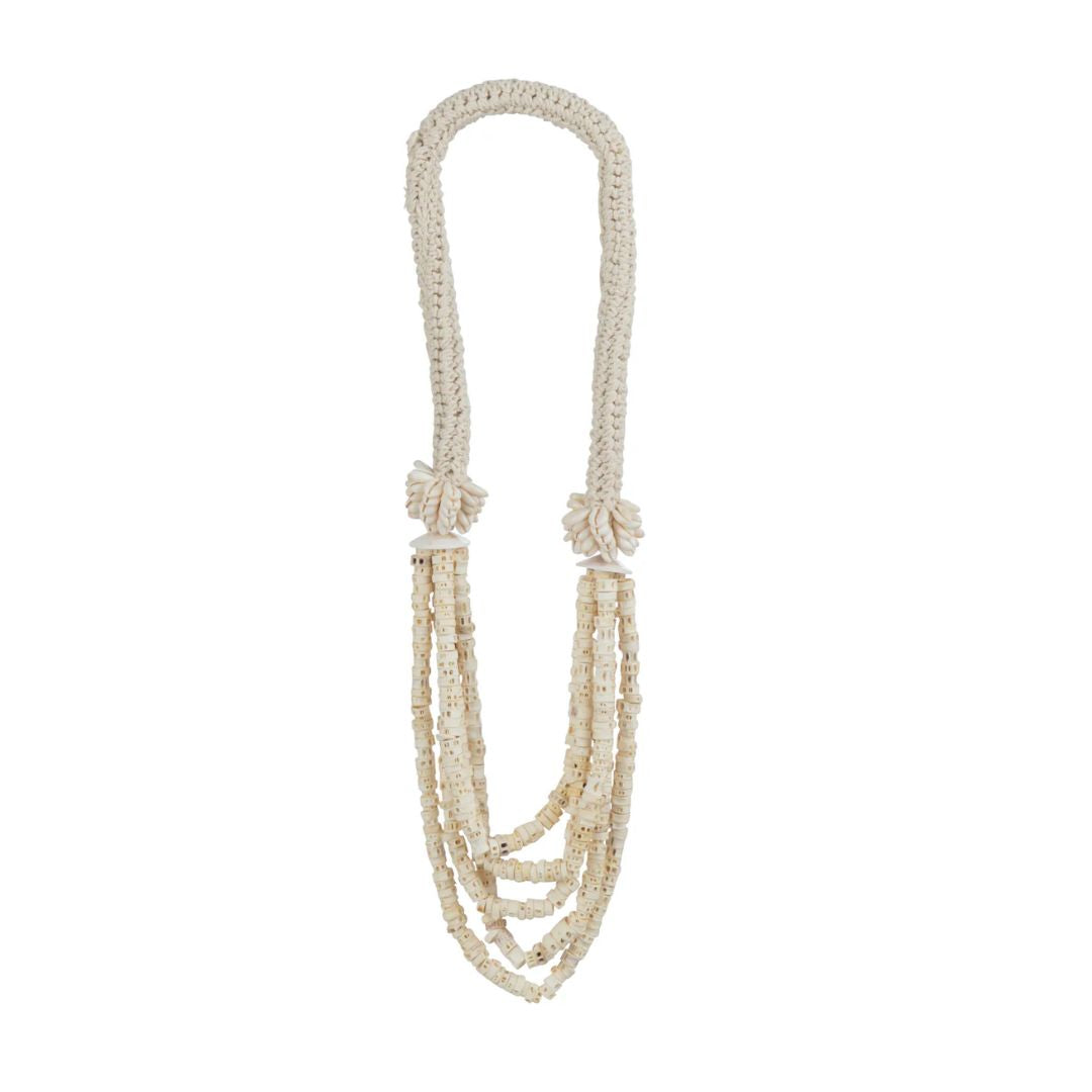 Ketting 5 Draden Schelp Natuurlijk