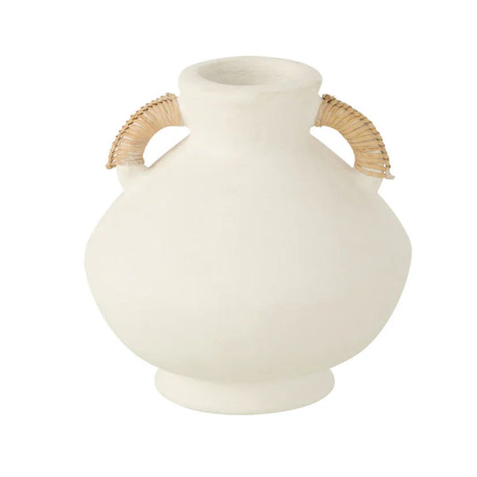 Kleine vaas Leo terracotta wit/natuurlijk