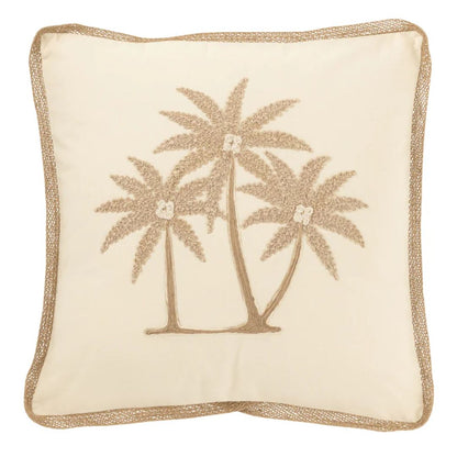 Kussen Vierkant Palm Bomen Katoen Crème/Beige