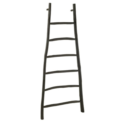 Ladder 6 Treden Teakhout Zwart